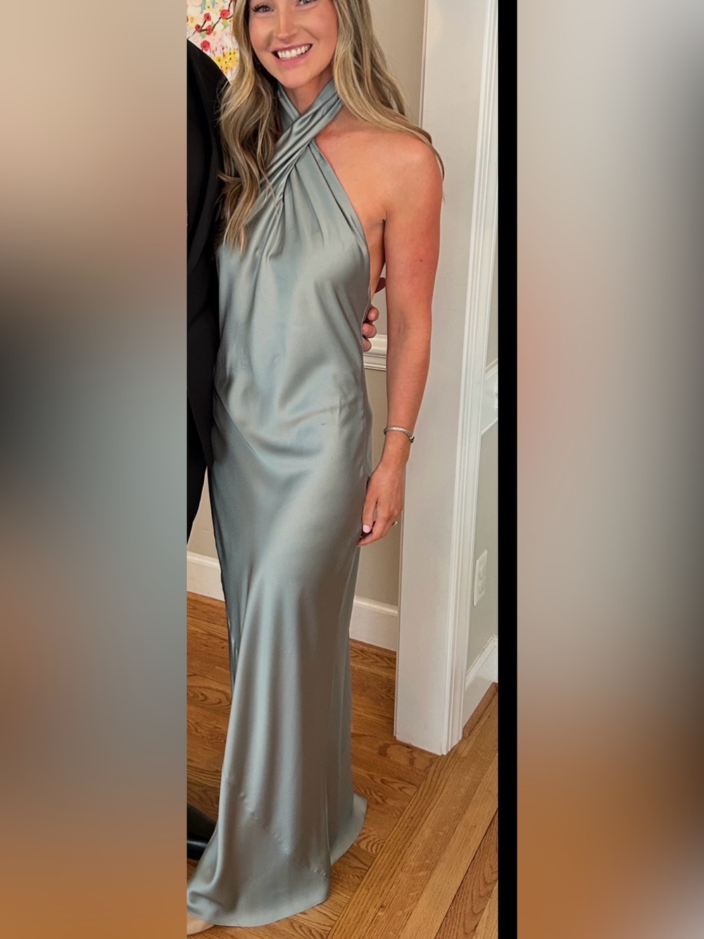 Show Me Your MuMu One-Shoulder Satin Dress in Sage